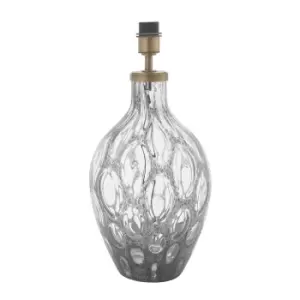 Image of Vibo Table Lamp Charcoal Artisan Glass & Matt Antique Brass Plate