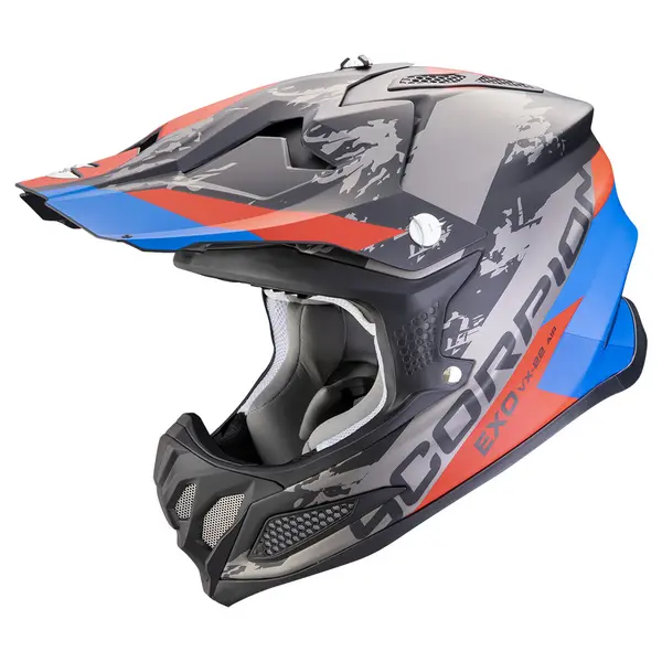 Image of Scorpion VX-22 Air CX Matt Black Blue Red Offroad Helmet Size L