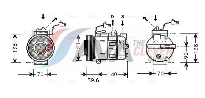 Image of Air conditioning compressor AVA COOLING SYSTEMS SBAK065