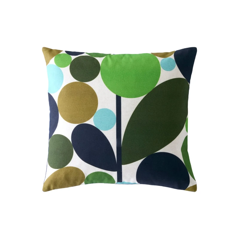 Image of Orla Kiely Bubble Flower Microfibre Cushion, Evergreen