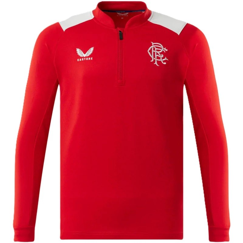 Image of Castore Rangers FC 1/4 Zip Top Juniors Red male 10-11 Yrs