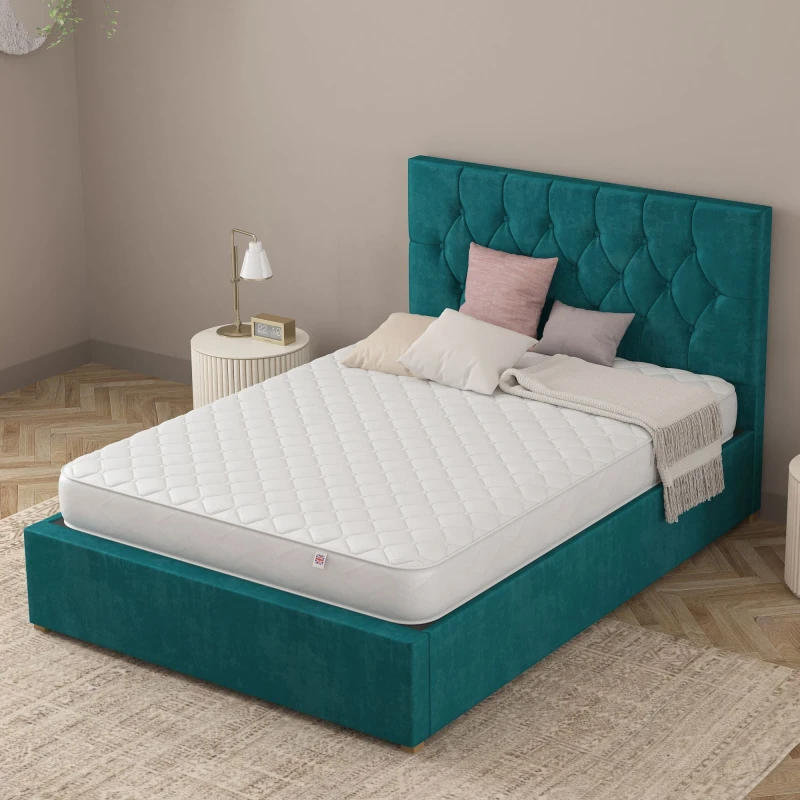 Image of Catherine Lansfield Catherine Lansfield Cloud Embrace Spring Foam Hybrid Mattress in White Size: King White King Unisex 5057632303677