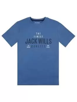 Image of Jack Wills Boys Finest Quality T Shirt - True Navy, Size 5-6 Years
