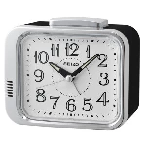 image of Seiko Bell Alarm Clock Black with White Dial