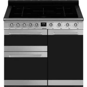Image of SMEG Symphony SY103I 100cm Electric Range Cooker with Induction Hob - Stainless Steel - A/B Rated