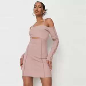Image of Missguided Petite Cut Out Dress - Pink