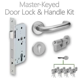 Image of LocksOnline Complete Master-Keyed Door Lock and Handle Kit