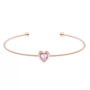 Image of Ted Baker Ladies Base metal Swarovski Crystal Heart Hasina Swarovski Crystal Heart Ultra Fine Cuff