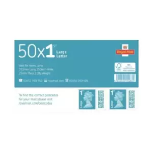 Image of Royal Mail First Class Large Postage Stamps Sheet (Pack of 50) BBSL1