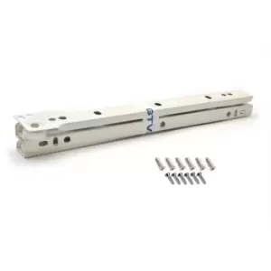 Image of Roller Drawer Runners Metal Slides White Colour Kitchen + Free Fixing Pack - Size 250mm - Pack of 10