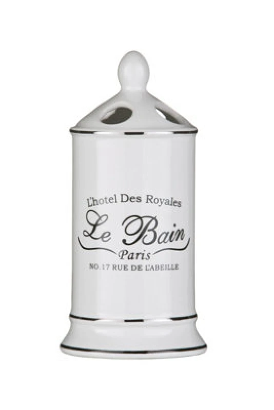 Image of Premier Housewares Le Bain Toothbrush Holder, Chic French Style White