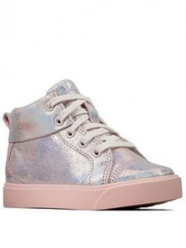 Image of Clarks City Oasis Toddler Girls High Top Trainers - Pink
