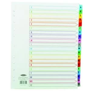 image of Concord Index A-Z A4 Extra Wide Multicoloured Mylar Tabs 07801CS78