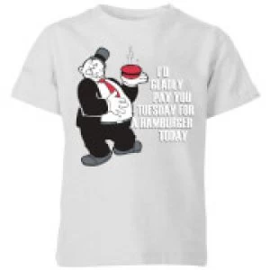 Image of Popeye Hamburger Kids T-Shirt - Grey - 11-12 Years