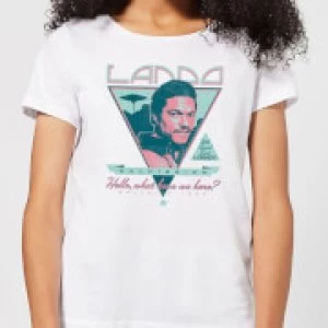 Image of Star Wars Lando Rock Poster Womens T-Shirt - White - 3XL