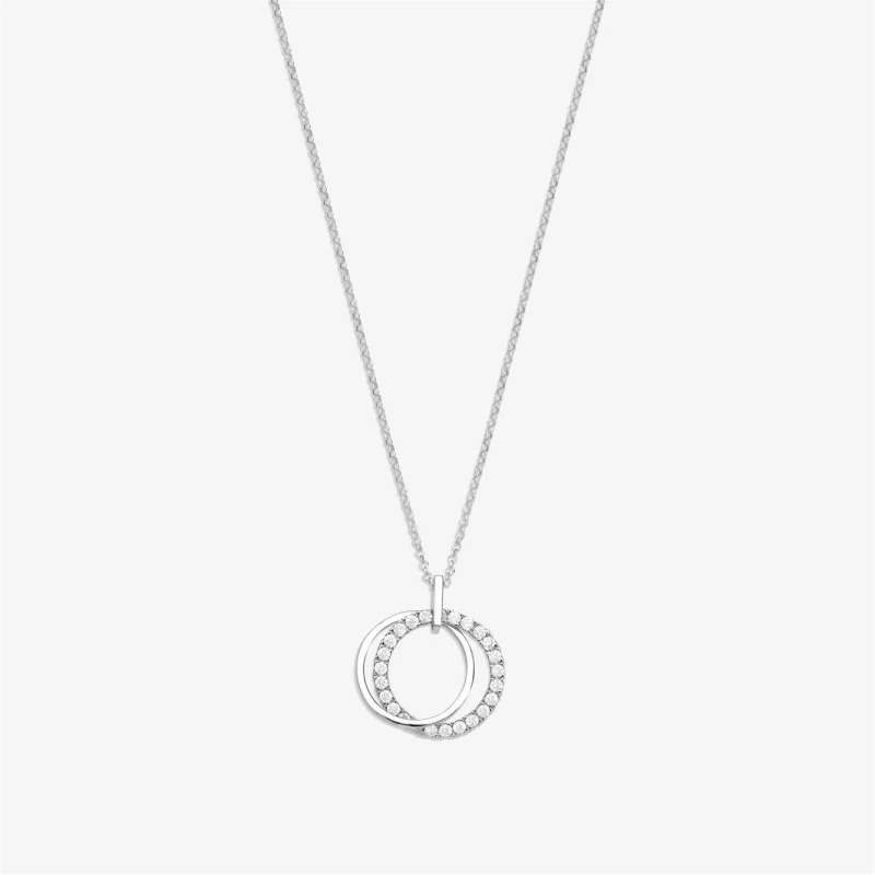Image of Simply Silver Sterling Silver 925 Cubic Zirconia Double Open Pendant Silver female