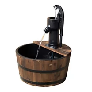 image of Outsunny Water Pump Fountain, f44 x 59H cm-Wood Beown