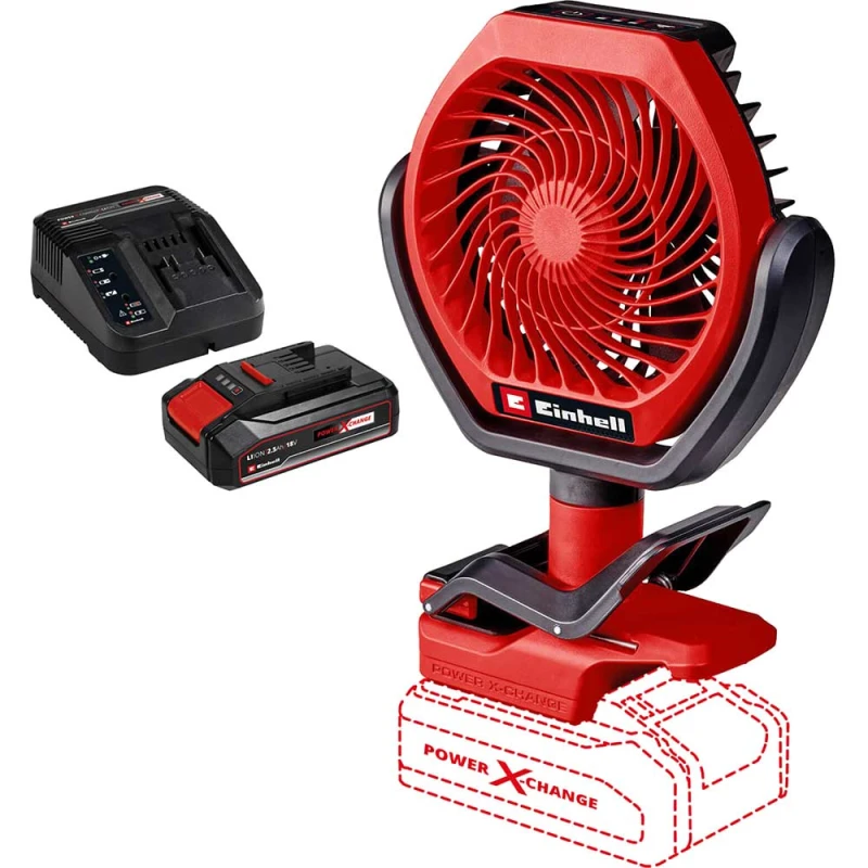Image of Einhell GC-CF 18/110 Li 18v Cordless Brushless Air Fan GC-CF 18/110 Li Batteries: 1 x 2.5ah Li-ion