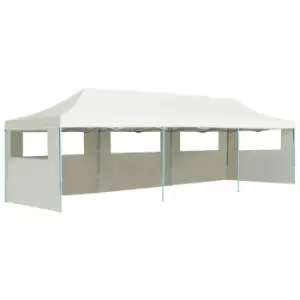 Image of Vidaxl Folding Pop-up Party Tent With 5 Sidewalls 3x9m Cream