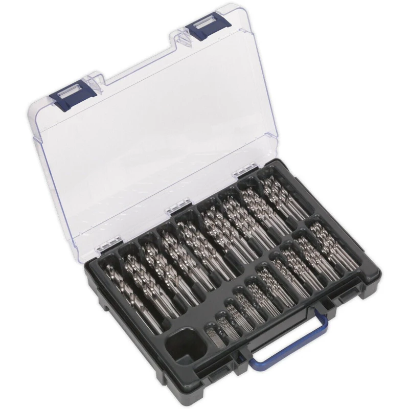 Image of Loops 170 Piece Fully Ground HSS Drill Bit Assortment - 1mm to 10mm - Split Point Tips Multi