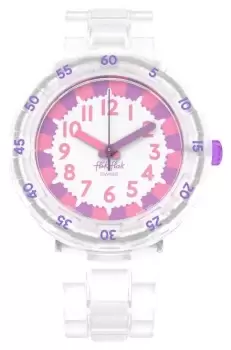 Image of Flik Flak FCSP124 GAMELAND - LEVEL MILKY (36.70mm) White Watch