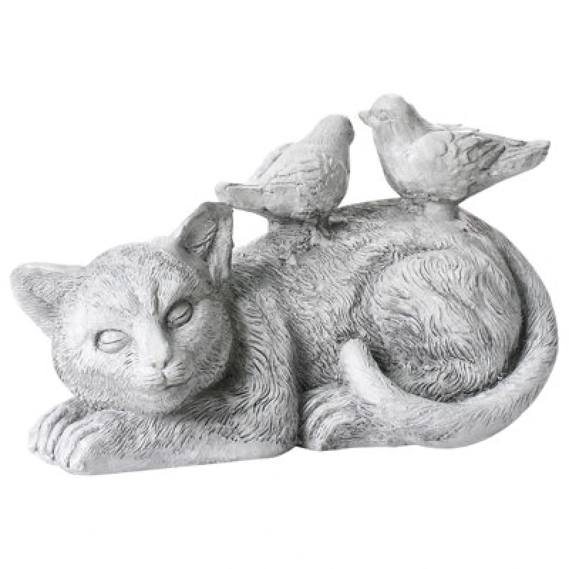 Image of Beliani Garden Figurine Kalela Cat Grey