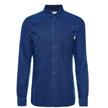 image of Jack Wills Pegswood Dobby Shirt - Indigo