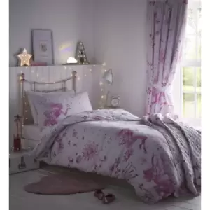 image of Portfolio Fairy Princess Pink Throwover Childrens Bedroom 150cm x 200cm - Multicoloured