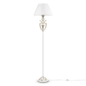 Monile Floor Lamp White with Gold, 1 Light, E27