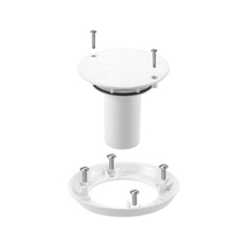 Image of McAlpine TSGCONTV Conversion Kit to convert any TSG1 or TSG2 Gully to a sheet flooring gully with White Plastic Clamp Ring, Cover Plate and Dip Tube W