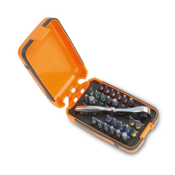 image of Beta Tools 860/C27 Ratchet, Adaptor & 25pc Mixed Profile Bit Set 008600880