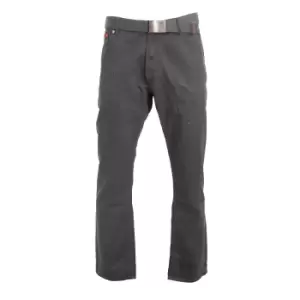 Image of Duke London Mens Canary Bedford Cord Trousers With Belt (32L) (Charcoal)