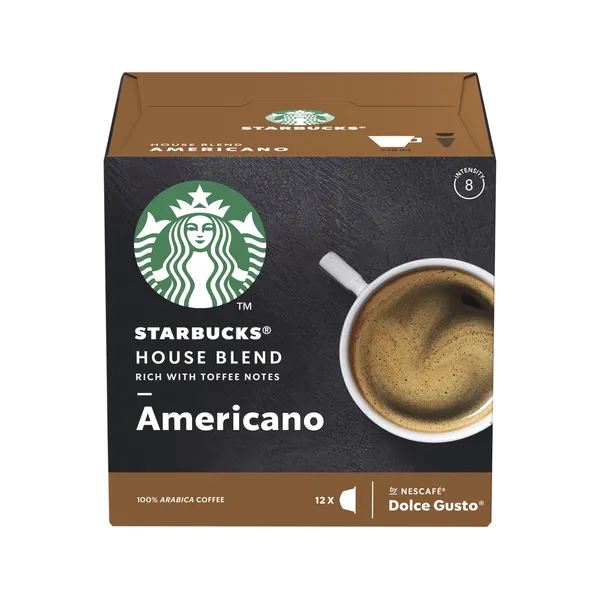 image of Starbucks Dolce Gusto Americano House Blend Coffee 12 Pods