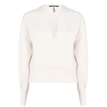Image of Scotch and Soda Scotch and Soda Open Neck Knitted Jumper - Cream 0003