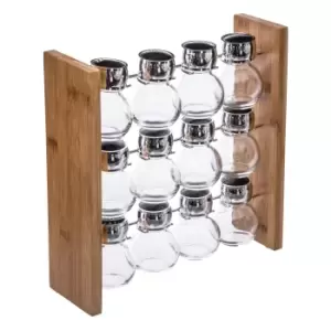 image of Bamboo 12 Jar Spice Set Natural