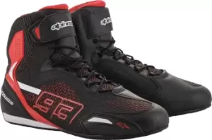 Image of Alpinestars MM93 Austin Knitted Riding Motorcycle Shoes, black-white-red, Size 47, black-white-red, Size 47