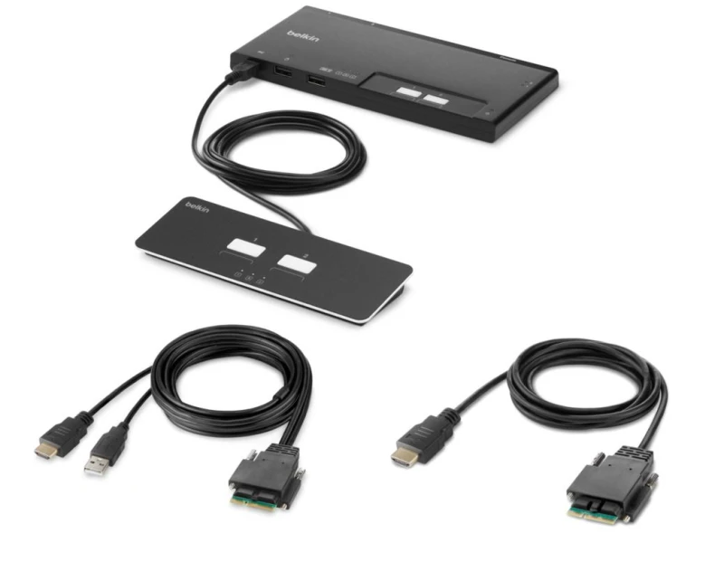 Image of Belkin F1DN102MOD-HH-4 KVM switch Black F1DN102MOD-HH-4