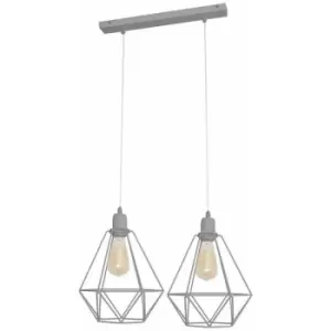 image of Helam Karo Straight Bar Pendant Ceiling Light Grey 50cm