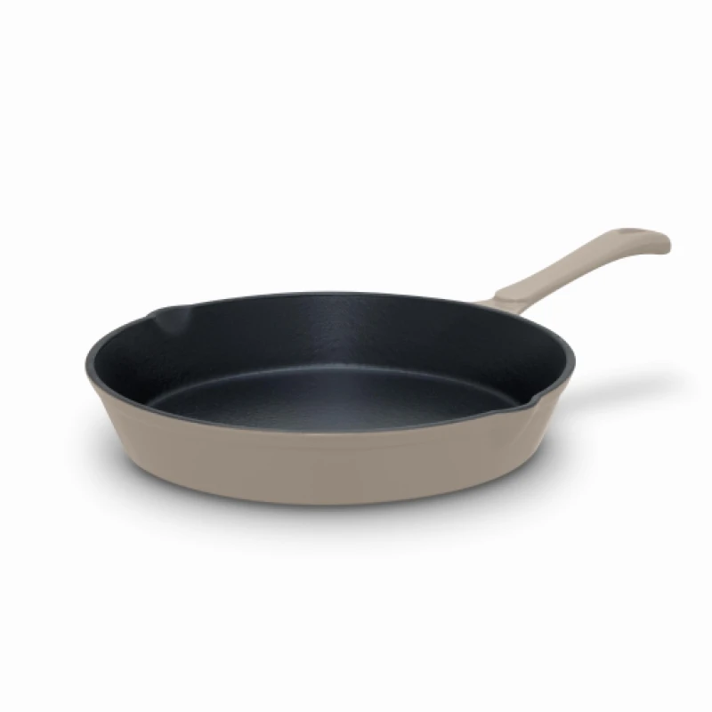 Image of BARBARY & OAK 26cm Nattura Cast Iron Round Fry Pan taupe ONE SIZE