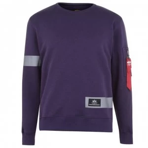 Image of Alpha Industries Nasa Reflective Tape Sweatshirt - 452 Nightshade