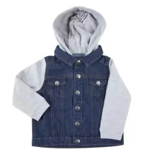 Image of Larkwood Childrens/Kids Denim Hooded Jacket (18-24 Months) (Denim Blue)