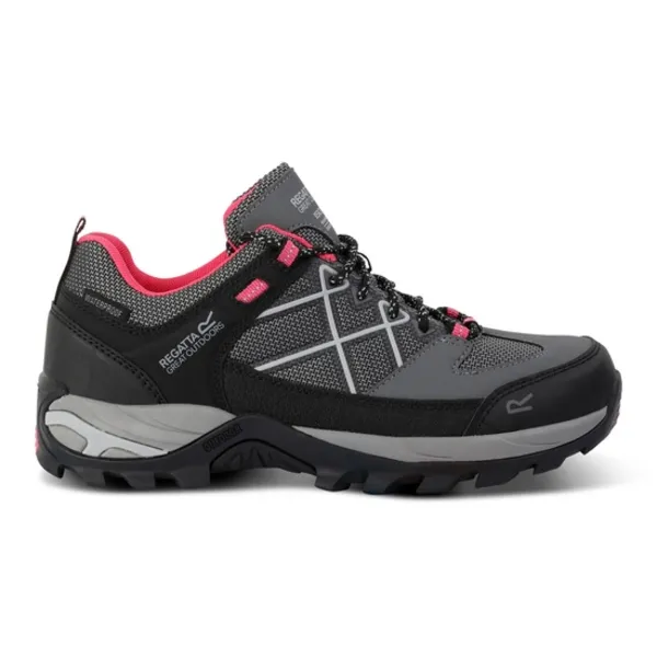 Image of Regatta Womens Samaris III Low Walking Shoes UK Size 4 (EU 37) Dark Steel/Pink Potion RWF835-09Z-4