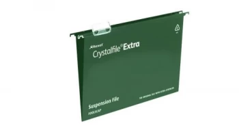 Image of Rexel Crystalfile Extra A4 Polypropylene Suspension File 15mm Green 1 x Pack of 25 Suspension Files