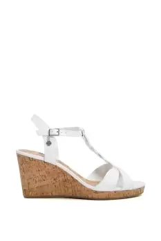 image of Wide Fit 'Wf Koala' Leather Wedges