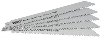Image of DRAPER Expert 250mm 5/8tpi HSS Reciprocating Saw Multi Purpose - Pack of 5 |2315