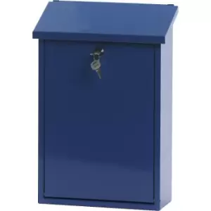 Image of Standard letter box, sheet steel, powder coated, blue RAL 5005