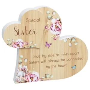 Image of Vintage Floral Standing Heart Sister