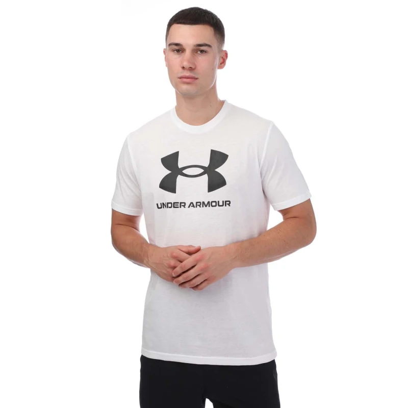 Image of Under Armour Sportstyle Logo Update Short Sleeve Regular Fit T-Shirts S White 30377201350