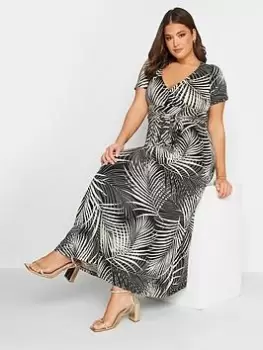 Image of Yours Wrap Front Dress - Mono, Black, Size 18, Women