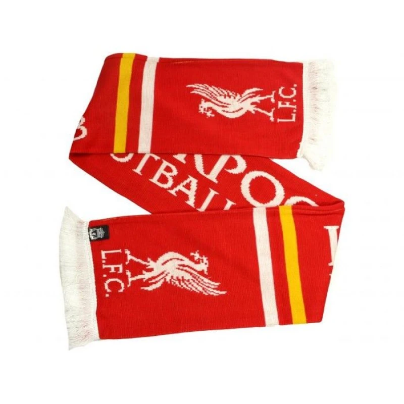 Image of Liverpool FC Mens Liver Bird Jacquard Scarf in Red Red Male One Size